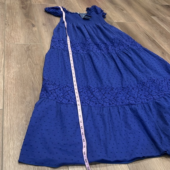 NWT Summer Boho Peasant Ruffle Stretchy Smocked & Lace Long Maxi Dress Milkmaid - Picture 6 of 16